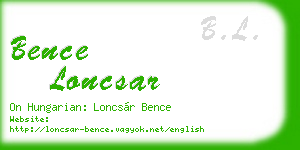 bence loncsar business card